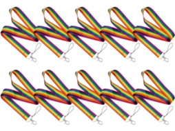 Cordões De Poliéster Com Gancho Metal, 10 Unidades, Cordões Com As Cores Do Orgulho Lgbtqia+ Crachás De
