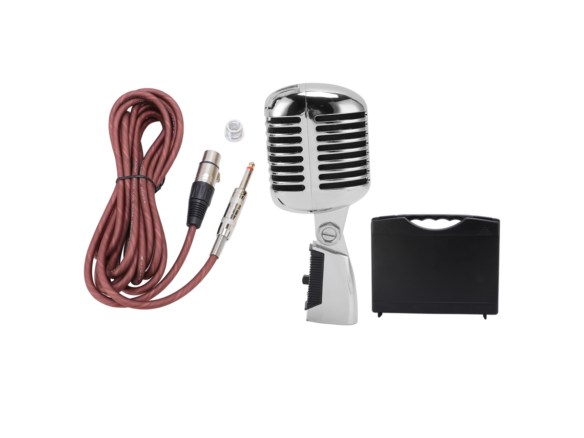 Aetheria microfone Dinâmico Retro Cardióide Ajustável para Palco Ktv Performance Prata