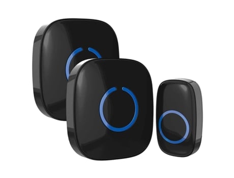 Campainha Sem Fios Operada Por Bateria, 300 Metros, Campainha Sem Fios Com Flash Led, Preta Beeworks