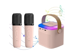 Máquina De Karaokê Para Crianças E Adultos Mini Karaokê Bluetooth Alto Falante Para Cantar Com 2 Microfones Sem Fio E 7 Luzes Coloridas B Yizhood