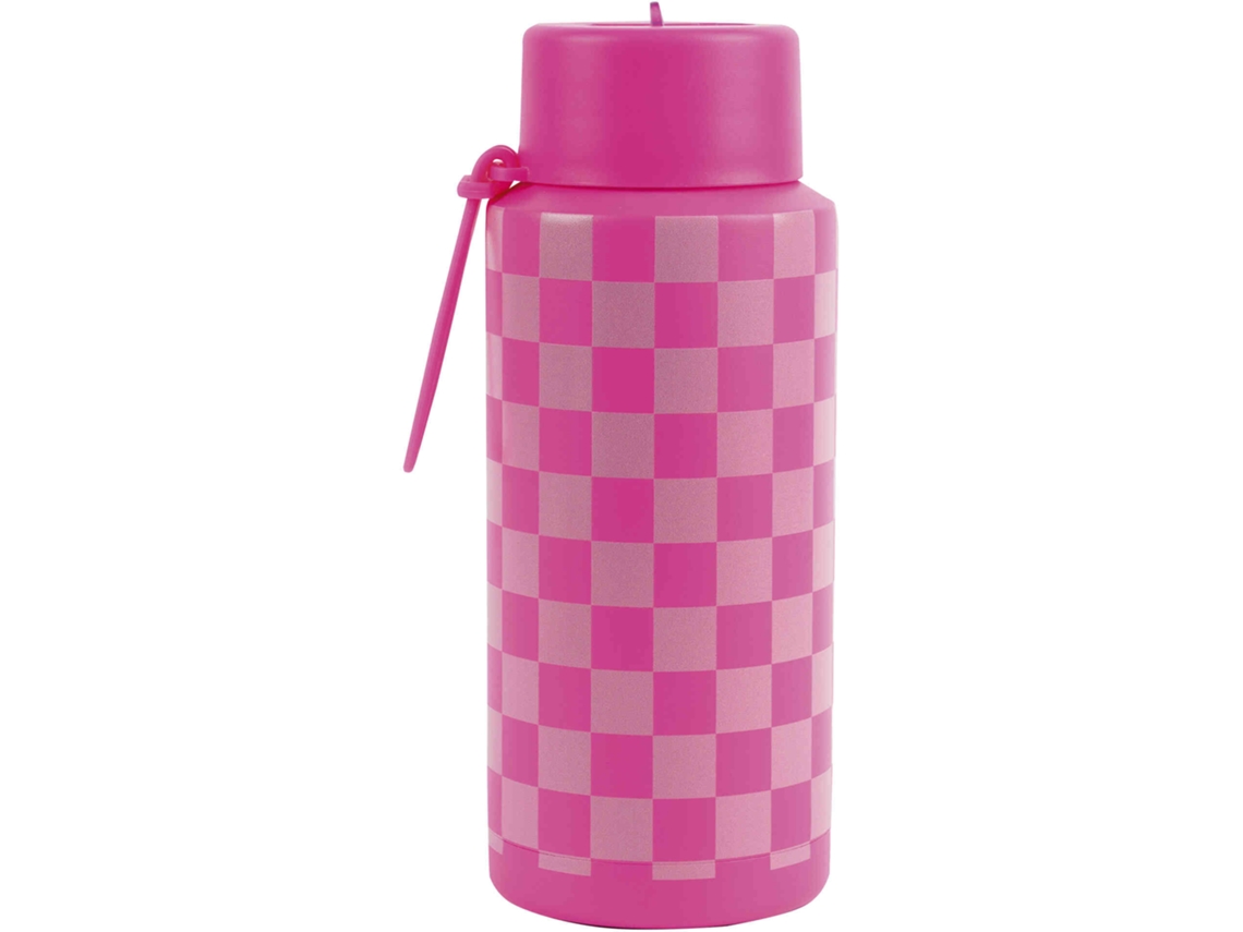 Garrafa Térmica 1l Xadrez Neon Rosa Note!
