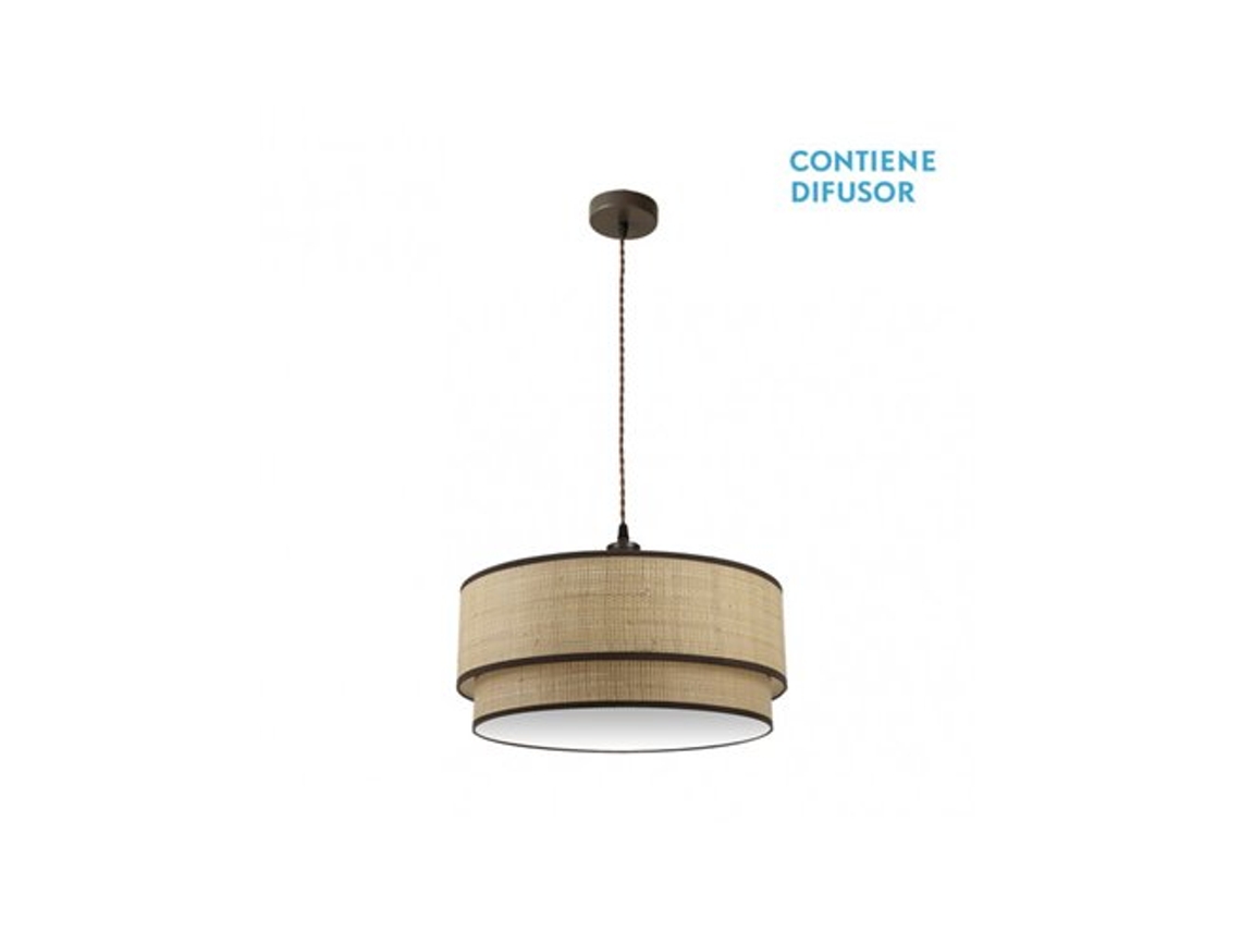Pingente Roque 3xe27 Natural/marrom Regx60x60 Cm Fabrilamp