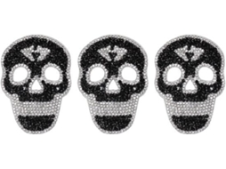 Patches De Cabeça Negra - 3 Unidades - Decorativo - Resistente - Durável - Para Roupas - Patches De Tecido