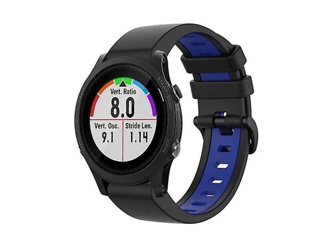 Pulseira De Relógio Lurelia Para Garmin Forerunner 935 22 Mm Silicone Preto Azul