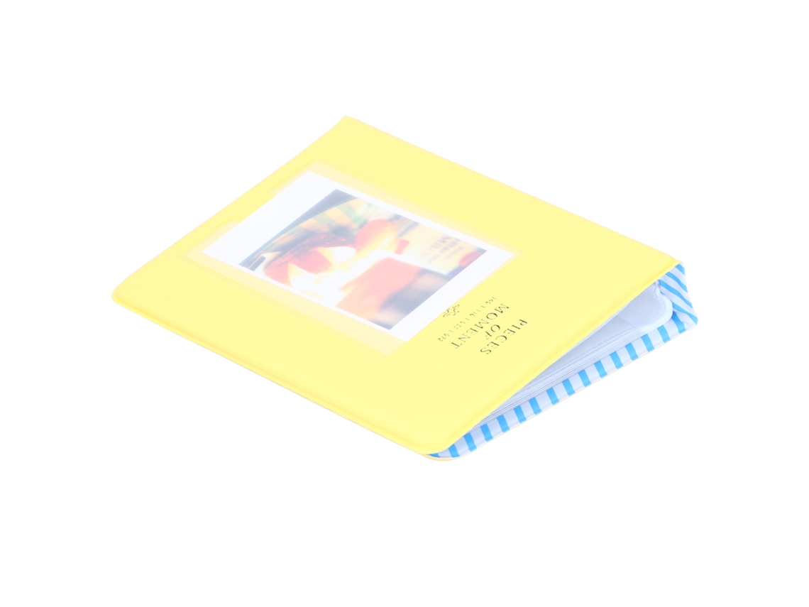 Estojo para fotos de 64 bolsos, mini álbum de fotos em PVC para Fujifilm Instax Mini 9, amarelo toranja LAXISCREED