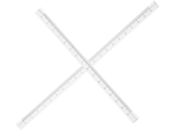 Régua Plástica Triangular Transparente, com Duas Peças, para Desenho E Medição