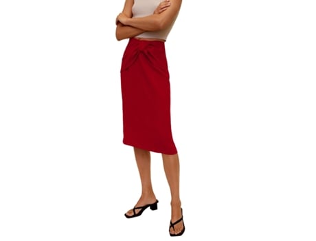 Saia De Mulher Mango Lápis Palachin Poliéster Vermelho (xs)
