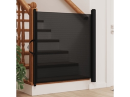 Vidaxl Portão Retrátil P/ Animais De Estimação 117,5x125 Cm Preto