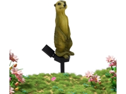 Luminárias Solares Genéricas com Animais, Escultura Decorativa Feita de Resina de Animais, Estátua Fofa de Suricate CHABERLU
