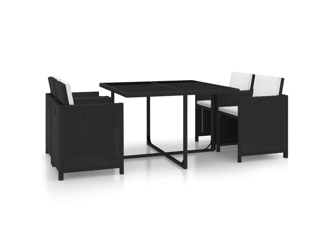 Outdoor Dining Set, Outdoor Dining Sets Vidaxl Preto Rattan / Vime (n/a)