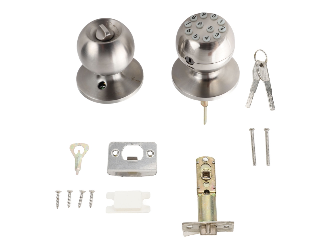 Laxiscreed Fechadura Inteligente Esférica Para Portas De 35-55mm, Com Sistema De Fixação Mecânico E Chave