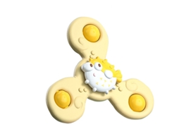 Mali brinquedo Giratório com Ventosa Flor 3 Cabeças Borda Suave Amarelo para Crianças