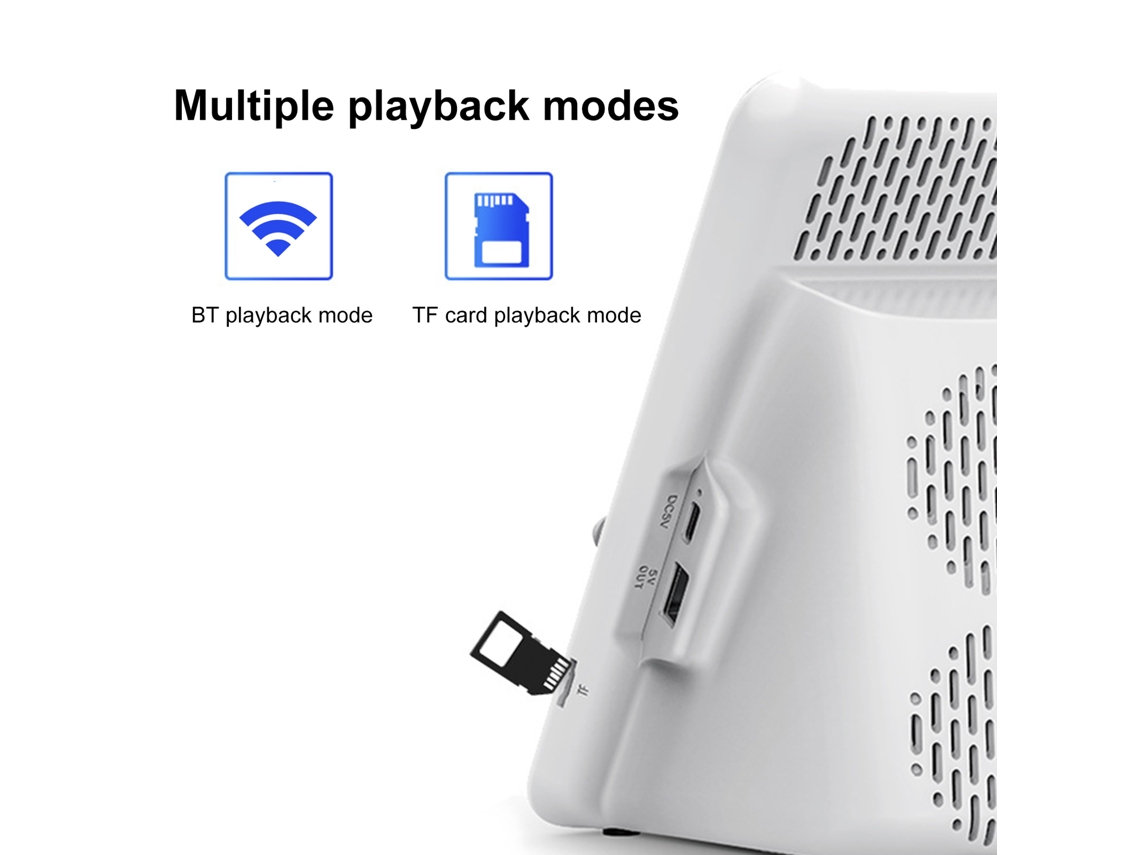Relógio Alto falante LAXISCREED Carregamento Sem Fio 15w Bluetooth 5.1