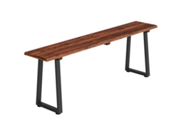 Banco de Jardim BTFORUS, madeira carbonizada, sem encosto, 150x28x48cm