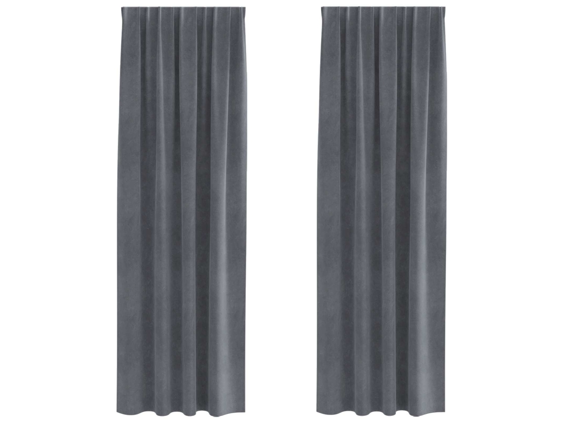 Maison Exclusive - Cortinas Opacas 2 Unid. Cinzento-claro 140 X 245 Cm Veludo
