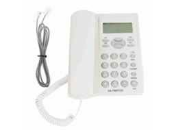 Telefone Fio Com Alto-falante E Display Lcd, 3 Alarmes, Sem Fio Semi-livre, Branco