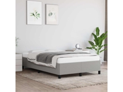 Vidaxl Estrutura De Cama Sem Colchão Cinza Claro Tecido