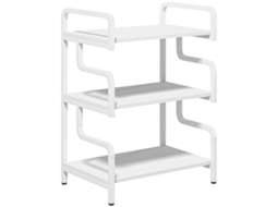 Suporte Para Impressora Industrial 3 Níveis, Metal E Painel De Partículas, 55x40x77 Cm, Branco