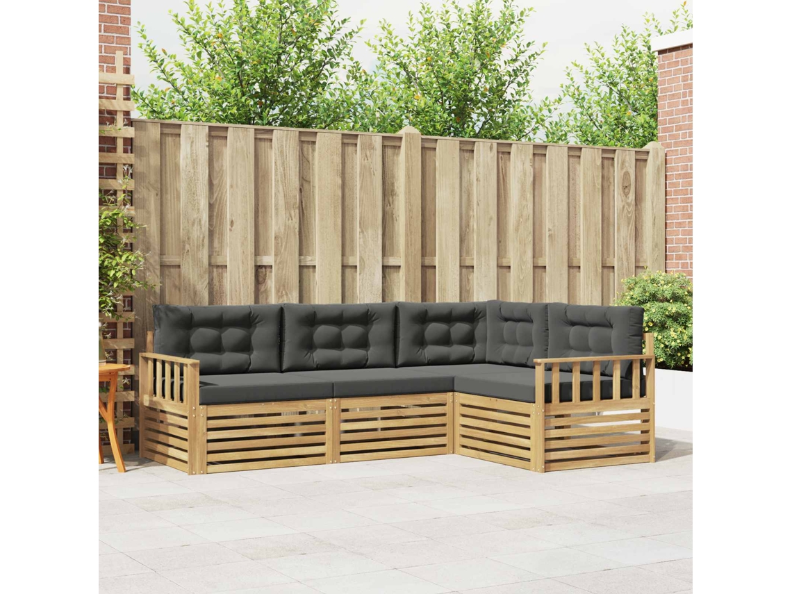 Vidaxl Conjunto De Sofás Para Exterior 5 Pcs Branco E Antracite