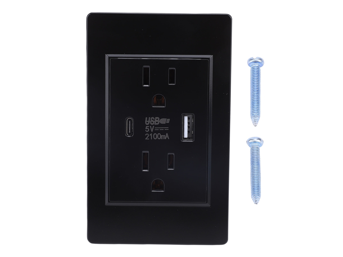 Tomada De Parede Padrão Eua Laxiscreed Com Usb E Type-c, Proteção Resistente A Fogo E Altas Temperaturas
