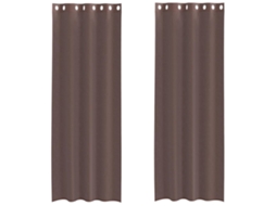Maison Exclusive - Cortinas De Voile Com Ilhós 2 Pcs Castanho 140x260 Cm