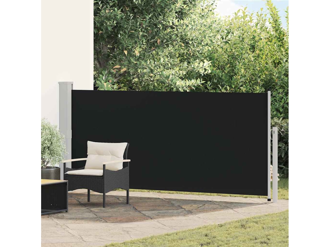 Vidaxl Toldo Lateral Retrátil 140x314 Cm Preto