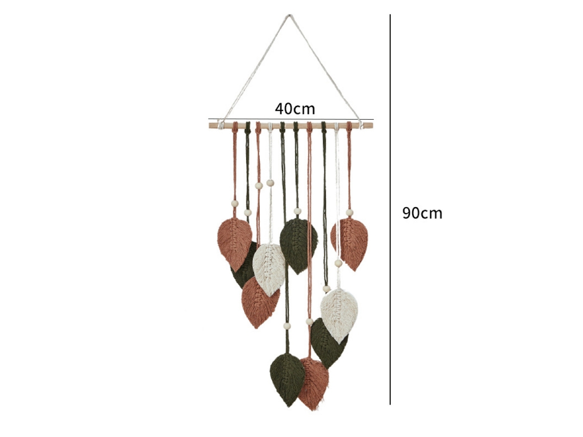 Tapete De Renda Manual Com Franja Estilo Boêmio Folha Decorativa, Parede Sala/pousada Nórdica, Cores Combinadas Sfushos