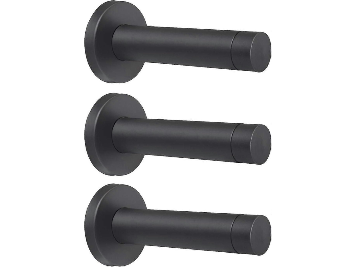 3 Batentes De Porta Em Aço Inoxidável Com Ponta De Borracha, Para Montagem Na Parede, 3,5 Polegadas