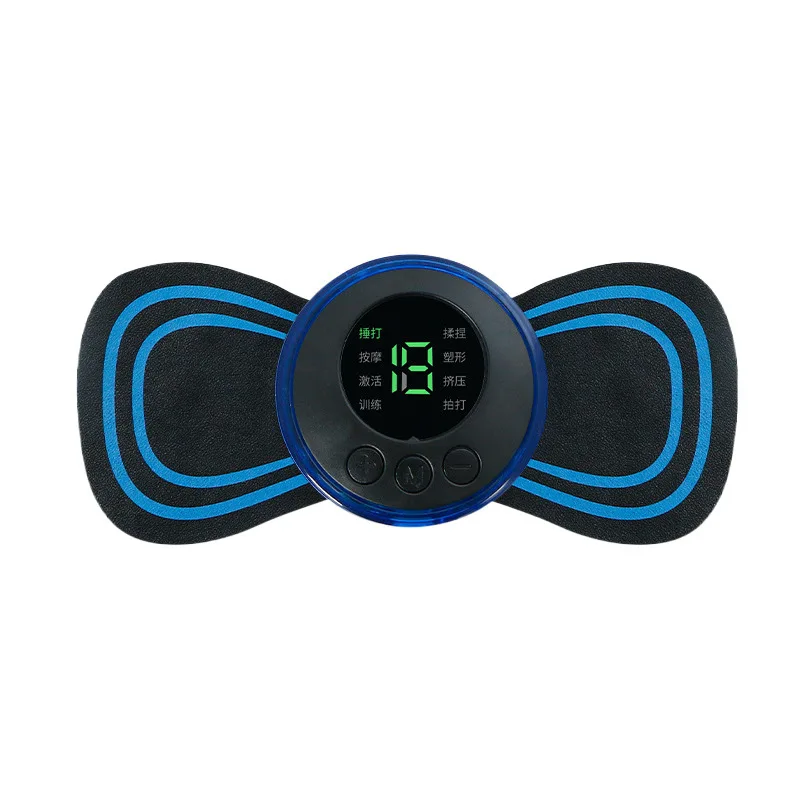 Massageador Cervical Elétrico Com Tela Lcd, 8 Modos De Pulso, Estimulador Muscular Portátil Para Alívio Da Dor ~02358