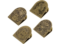 Conjunto De 4 Prendedores Livros Clássicos Em Metal Cor Latão, Prendedores Charmosos Agendas, Diários, Documentos