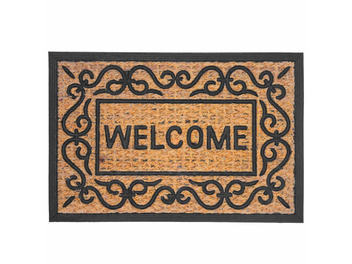 Tapete De Coco Com Base Pvc Antiderrapante 60x40 Cm
