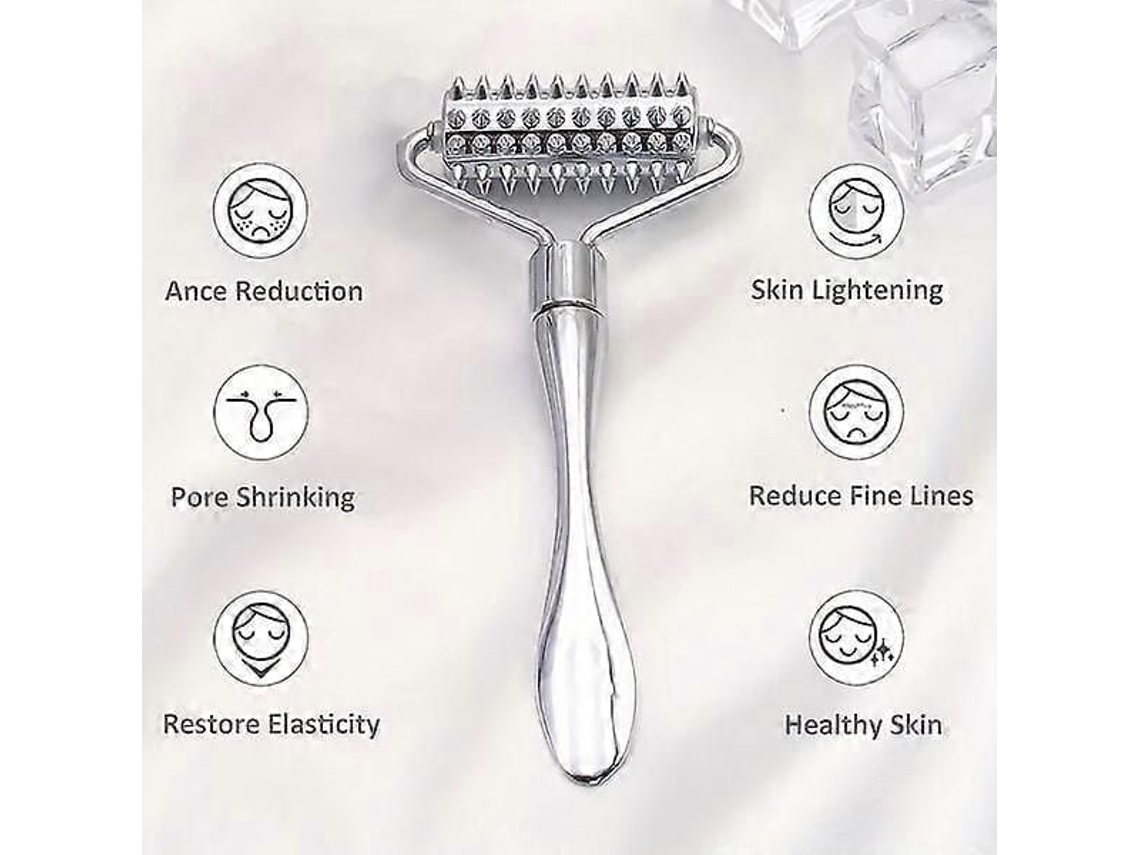 Massageador Facial Que Reduz Linhas Finas e Inchaço. Material Metálico. Aparelho Portátil para Cuidados com a Pele. GOKOCO