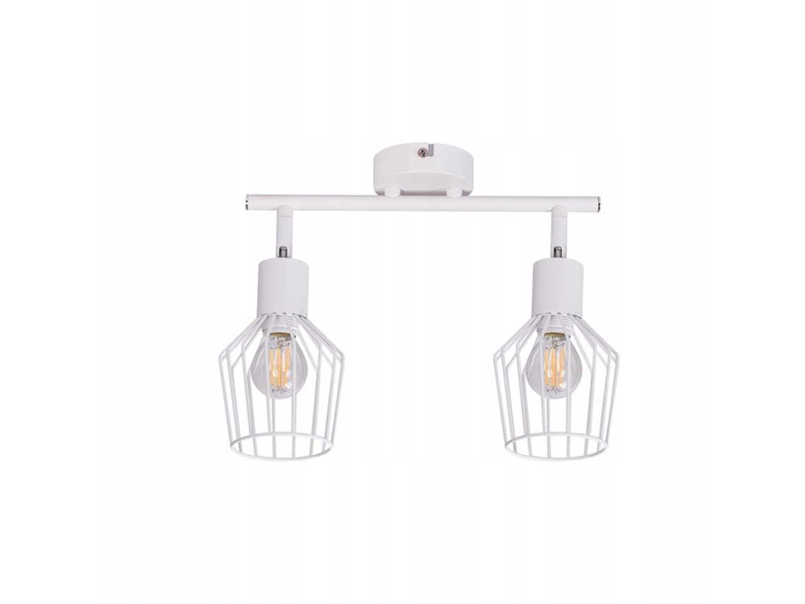 Focos Decorativos2 Luzes E14 Metal Candeeiro de Corredor Industrial Giratório 350 Candeeiro de Parede Branco NETTLIFE
