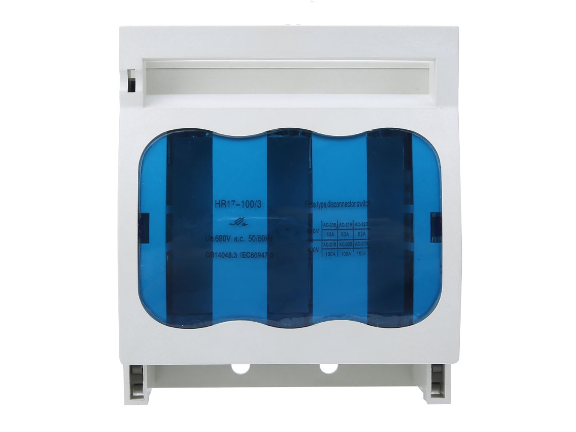 Interruptor de isolamento tipo fusível 100A, 3 polos, cobre vermelho HR17, 100/30 VOLTEDGE