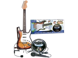 Brinquedo De Guitarra Eletrônica Bontempi Com Amplificador E 2 Microfones.