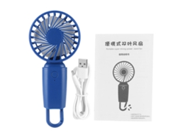 Ventilador Portátil Mini Usb Recarregável com Gancho Azul