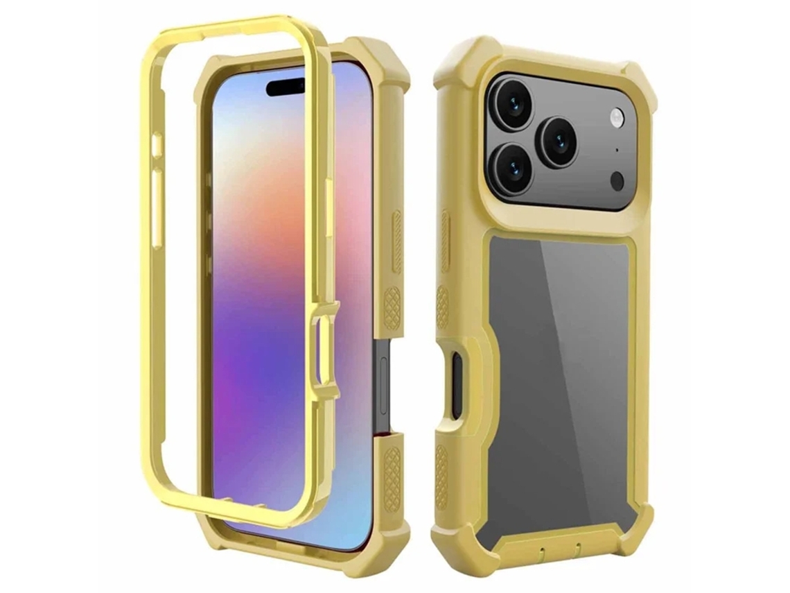 Capa Para Iphone 17 Pro Em Tpu Pc À Prova De Choque - Dourada