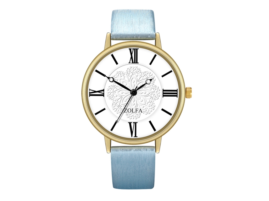 Reloj De Pulsera De Cuarzo Para Hombre Y Mujer Con Dial Redondo Moda (azul)