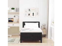 Vidaxl Cama Box Spring Led Com Cabeceira Preto 100 X 200 Cm Veludo