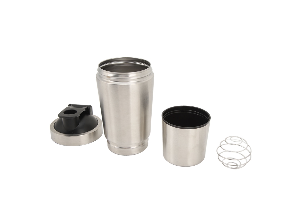 Copo Shaker Aço Inox 600ml Pré treino Prata