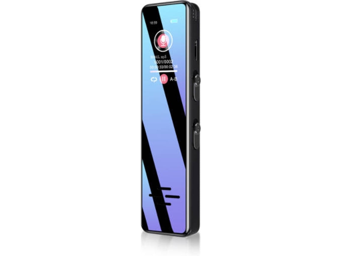 Gravador Digital Ativado Por Voz com 34 Horas de Gravação Contínua Mp3 Player para Sessões de Conferência de Palestras 16 Gbpreto