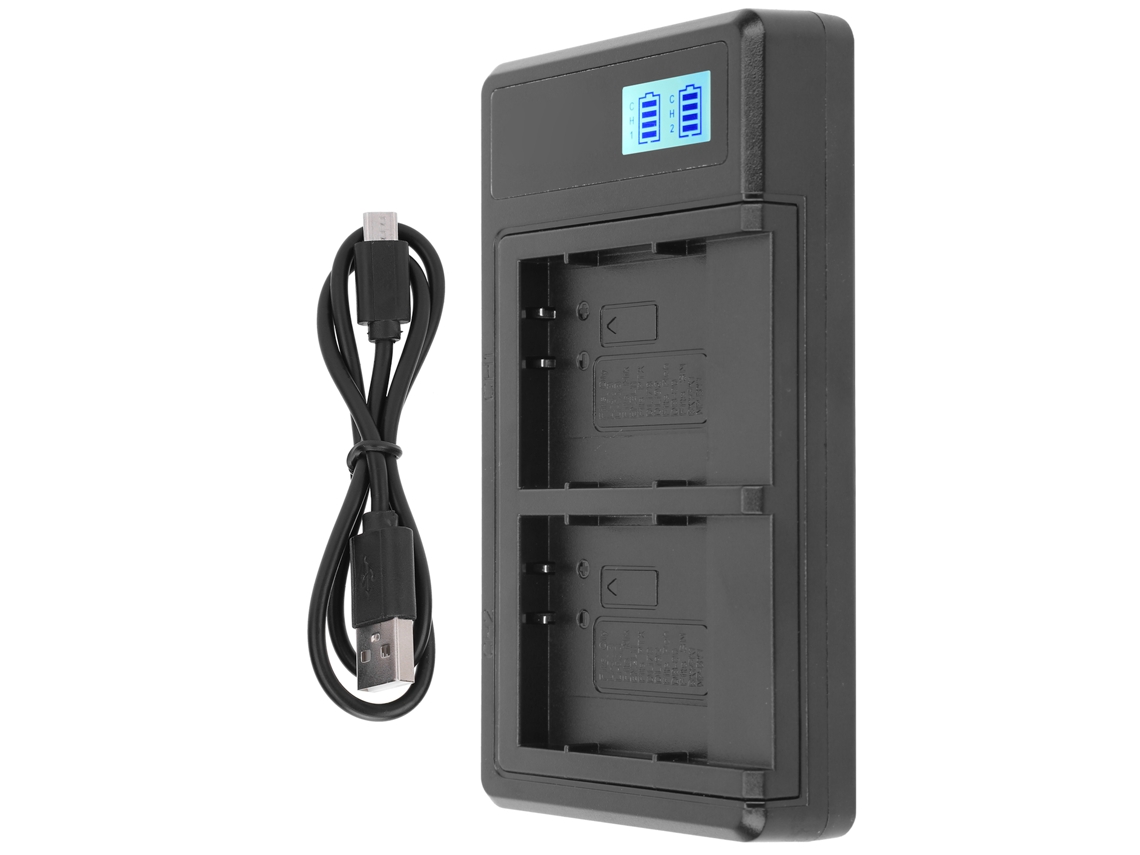 Carregador de bateria de câmera 2026 Li-50b com tela LCD, slot duplo, portátil