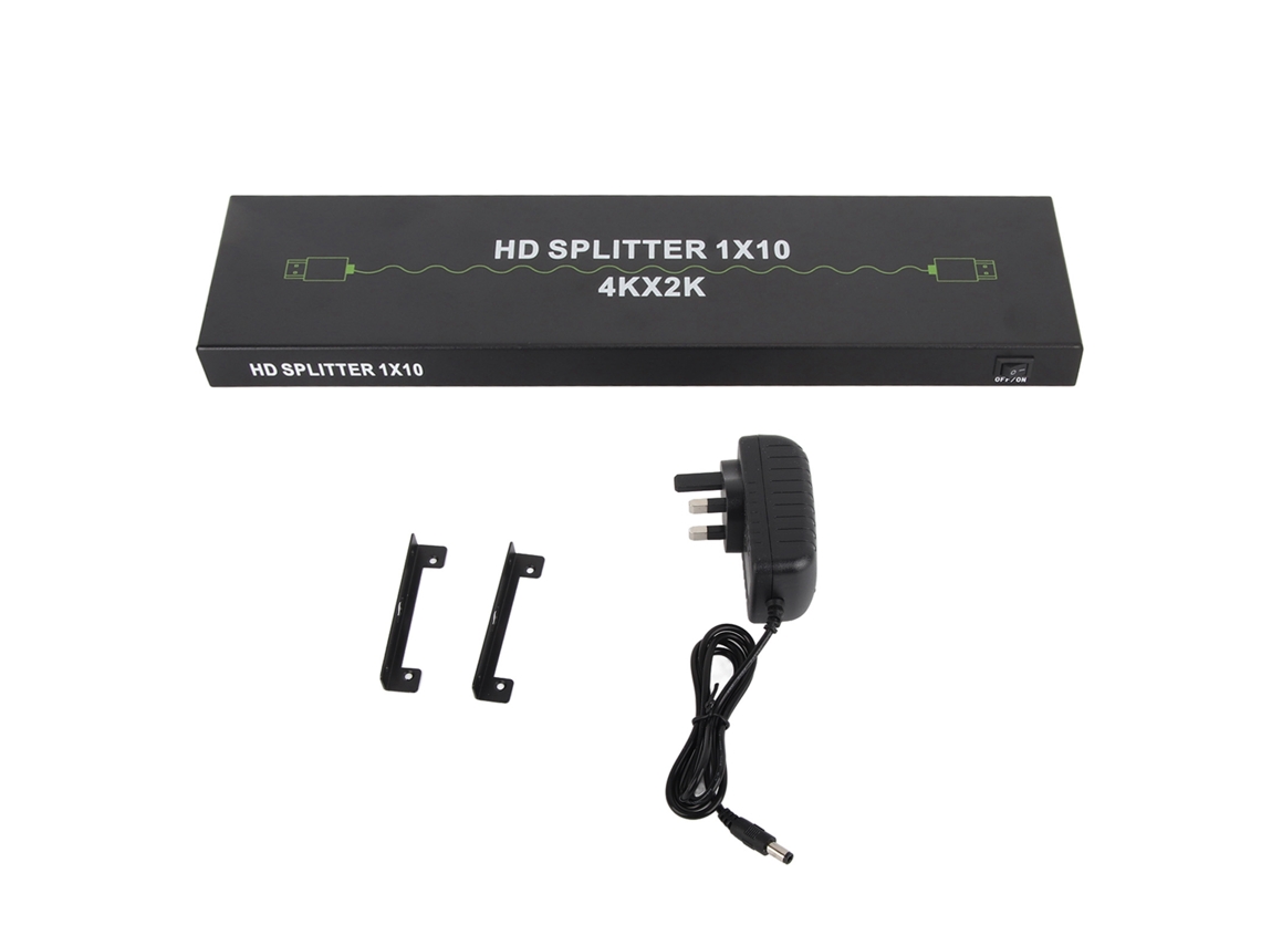 Divisor de interface, 1 entrada, 10 saídas, 4K 30Hz, 100-240V, UK plug AQUAFORGE