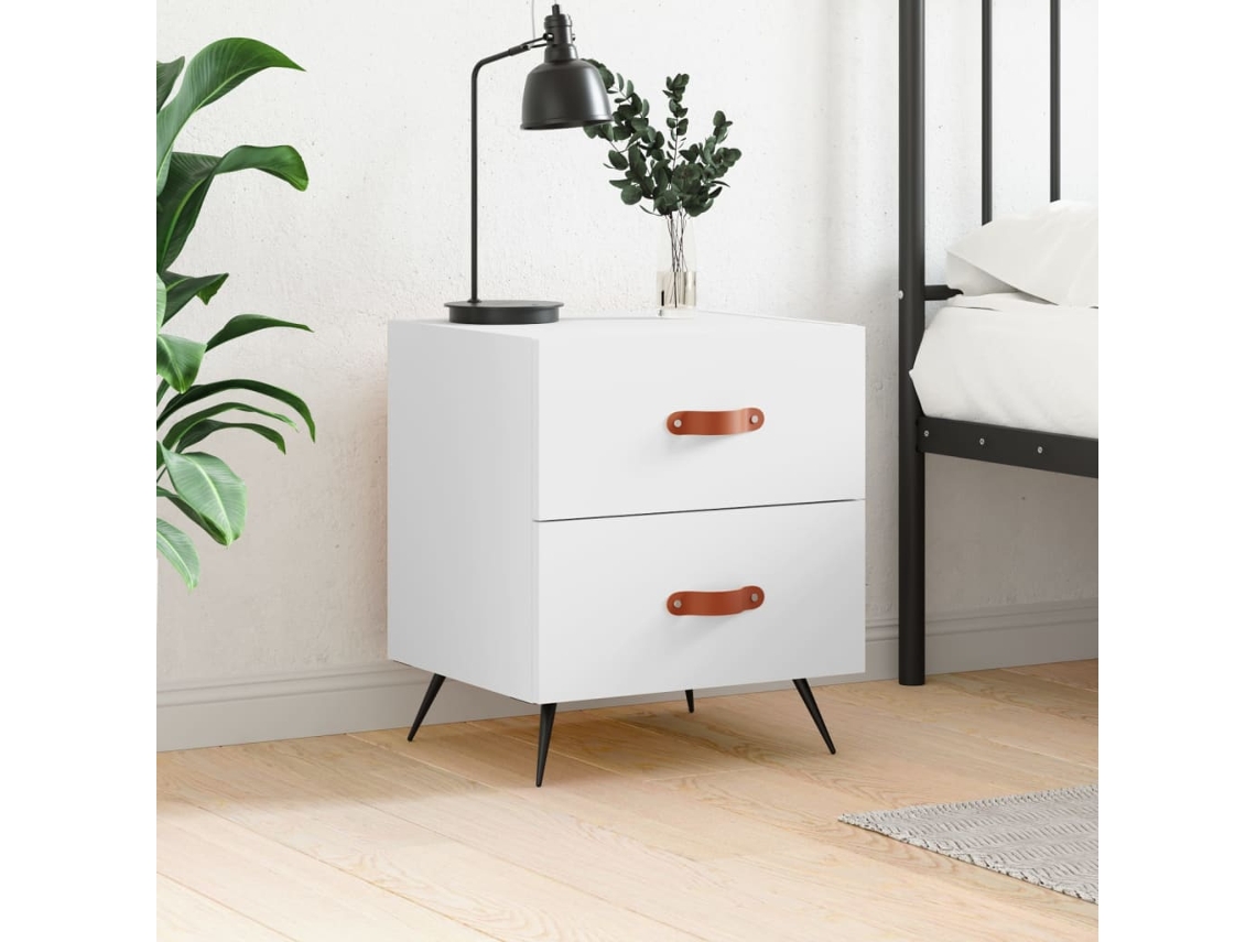 Vidaxl Mesa De Cabeceira 40x35x47,5 Cm Derivados De Madeira Branco