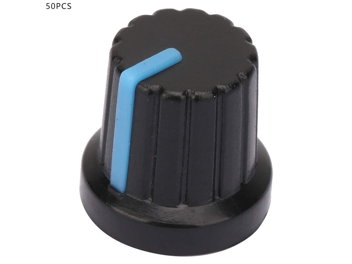 50pcs Cúpulas De Botão De Potenciômetro Rotativo Plástico Azul 6mm Para Console De Som