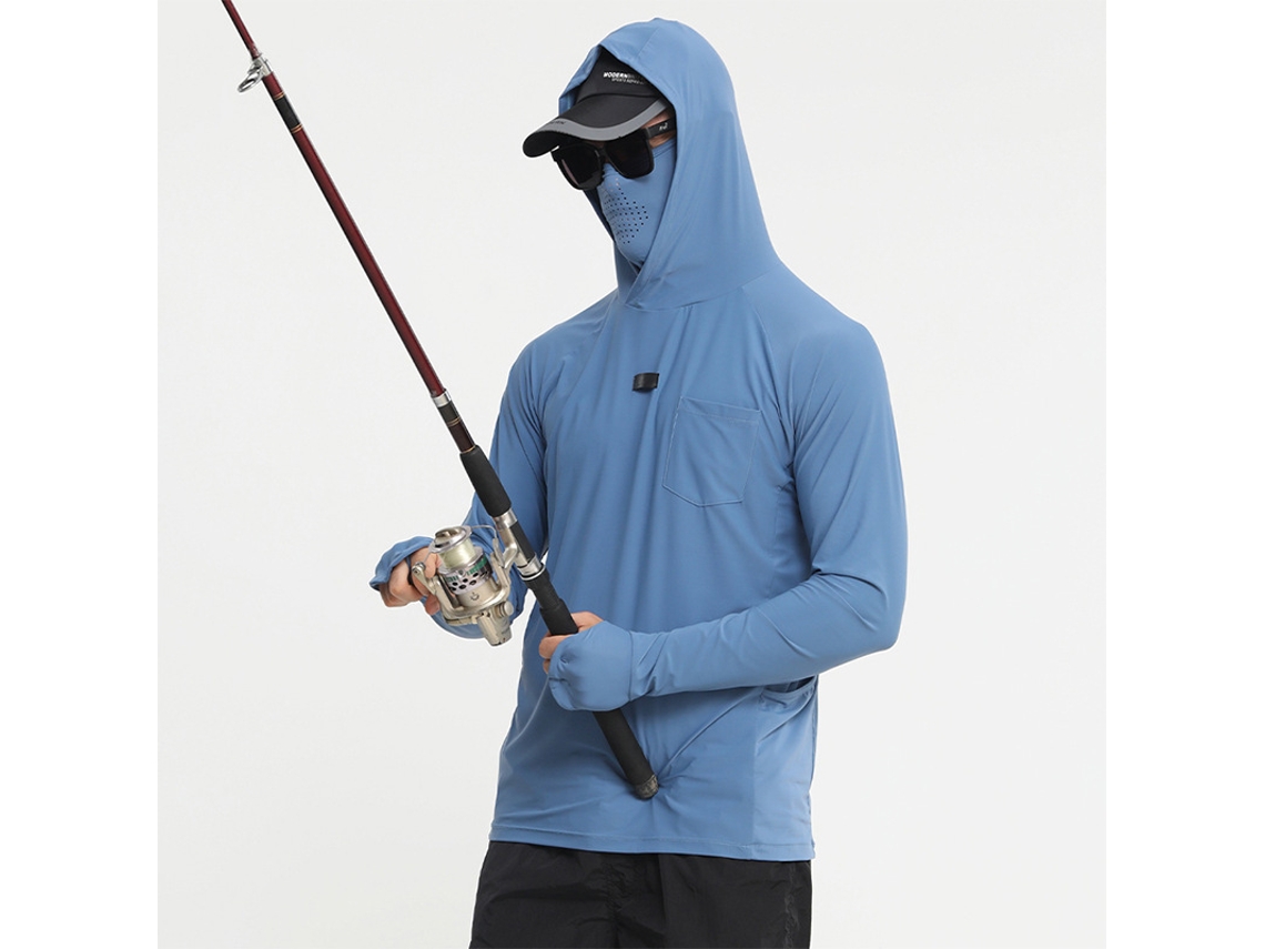Camisa De Proteção Solar Masculina Yuysan, Manga Comprida Com Máscara Facial, Para Pesca, Secagem Rápida E Proteção Uv