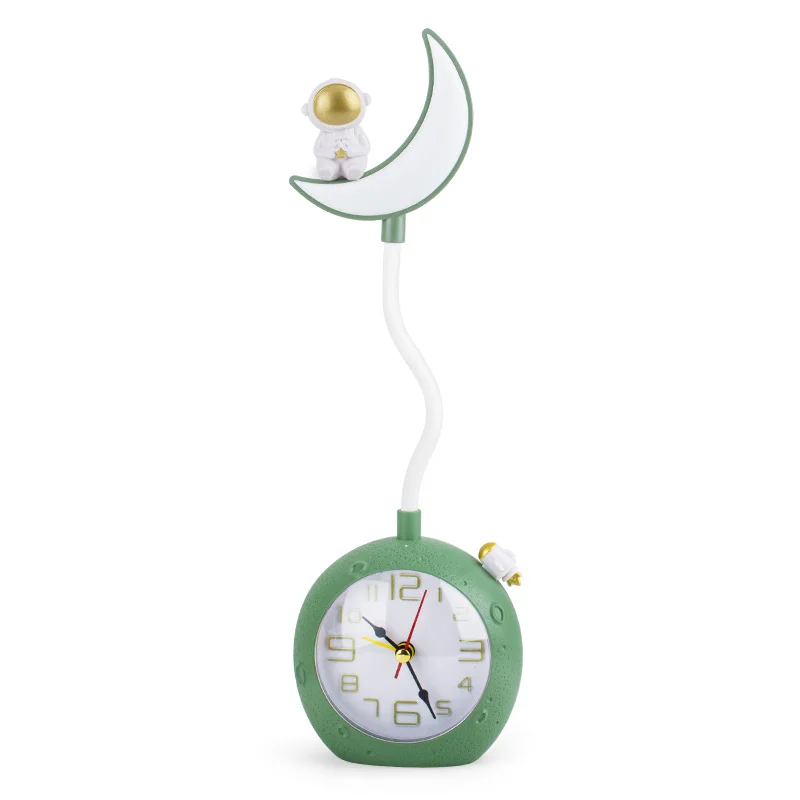 (verde) Despertador com luz noturna, despertador de mesa de cabeceira recarregável