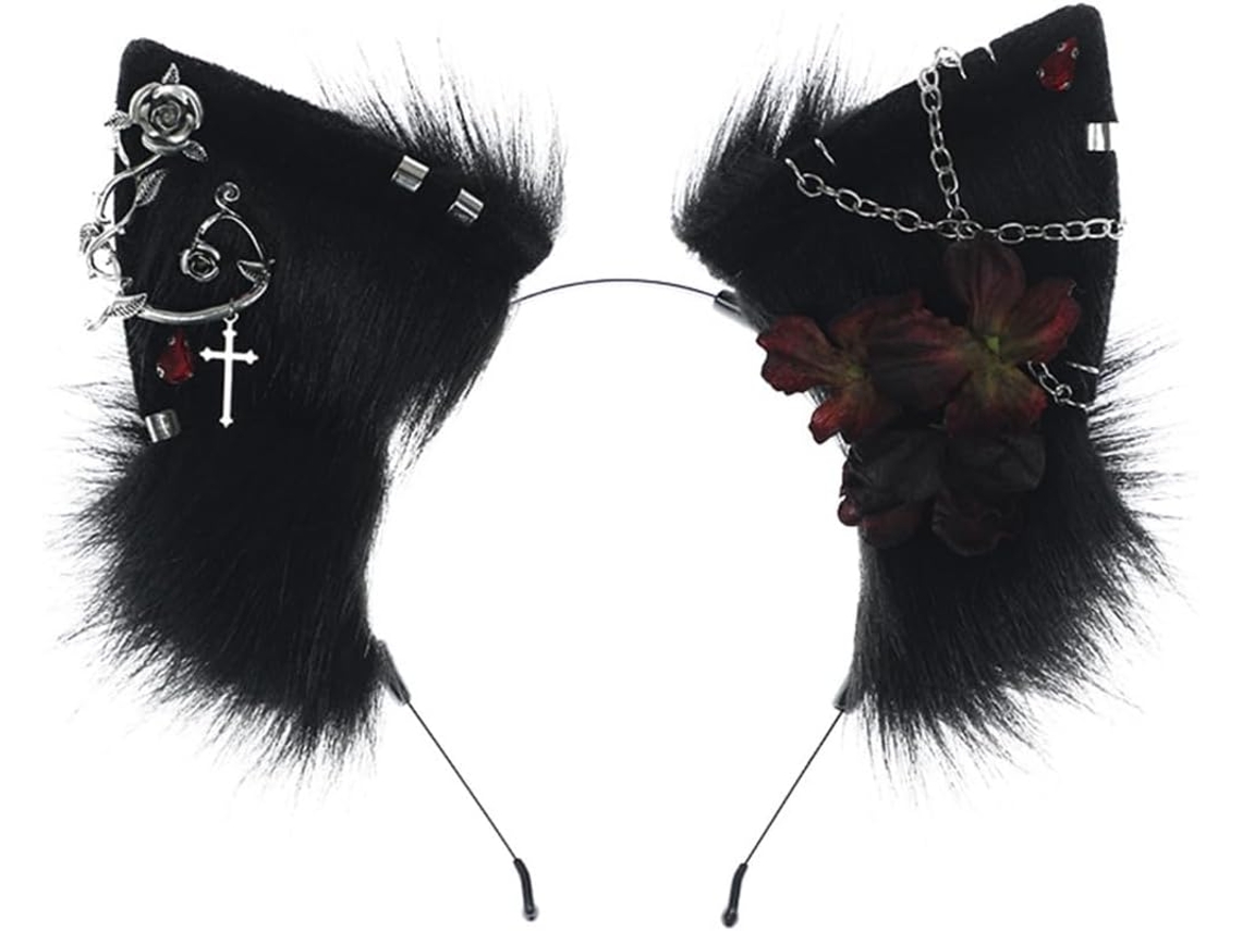 Tiara de Pelúcia com Orelhas de Lobo SFUSHOS