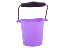 Balde dobrável de silicone para banho de bebê com alça, brinquedo em formato de barril roxo
