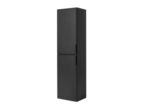 Móvel De Banheiro Cinza Escuro Puxador Preto, 25 X 35 X 136 Cm 3xe Living